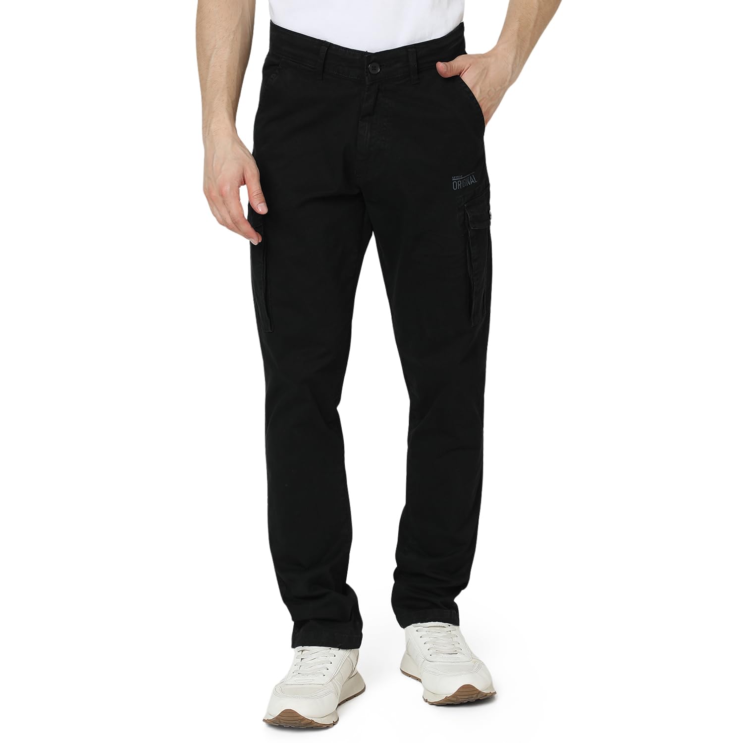 spykar Men's Regular Fit Mid Rise Cargos-picture-12