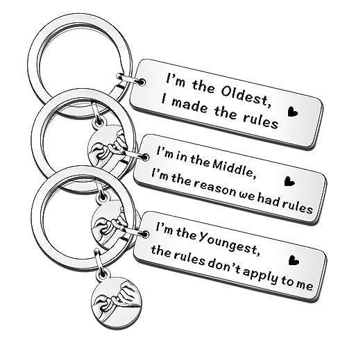 QMVMV 3-teiliges Schwester-Bruder-Schlüsselanhänger-Geschenk...