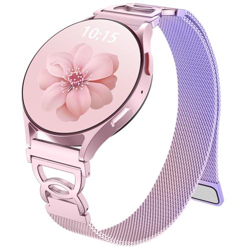 Adorve Slim Metal Strap Compatible with Galaxy Watch 7 Band, Galaxy Watch 6 Band, 5/4/FE/Pro/Classic/Active 2, 20mm Replacement Strap for Samsung Watch Bands for Women