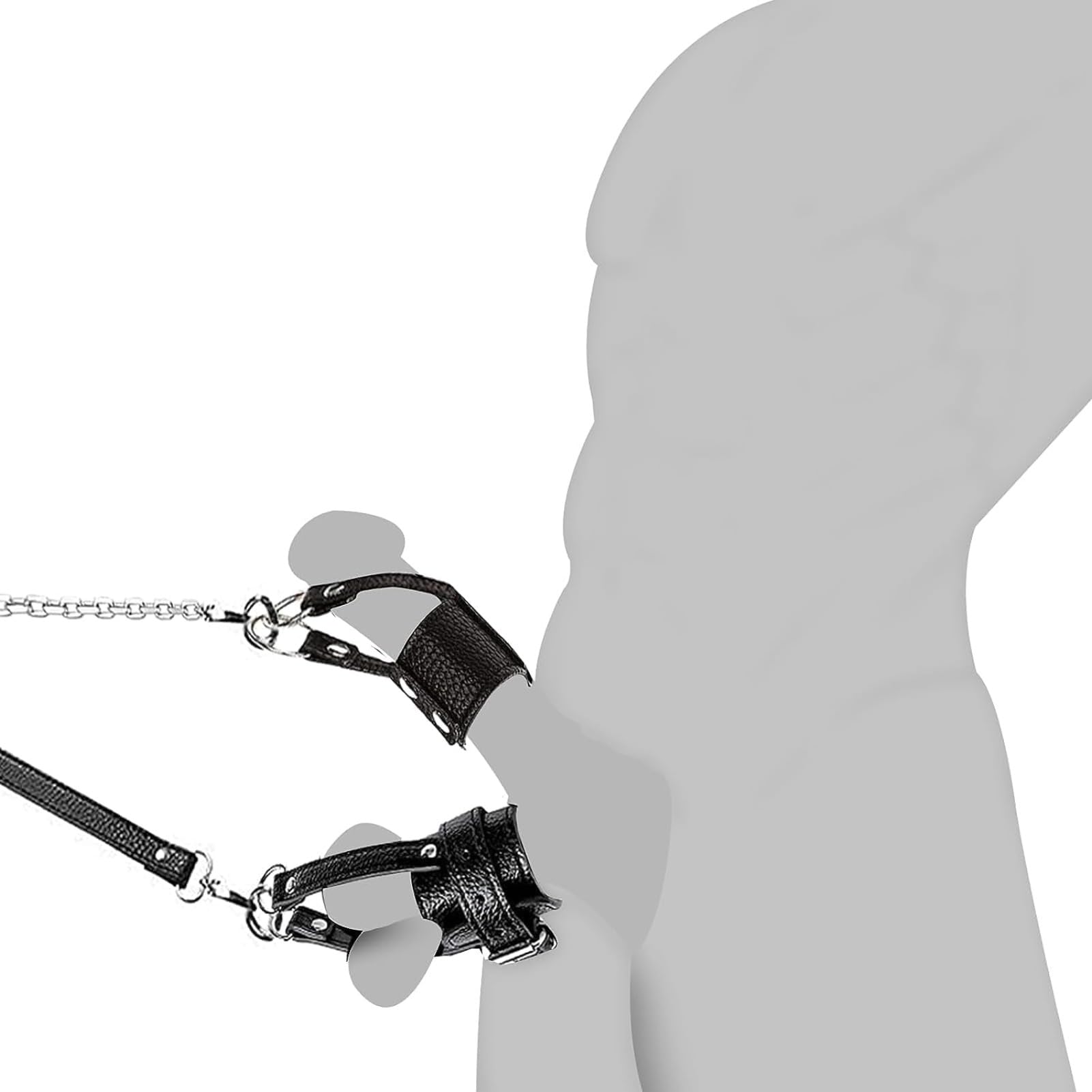 Étireur de scrotum BDSM réglable avec manchette pénienne - Kit de bondage sexuel SM