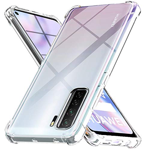 Ferilinso Coque pour Huawei P40 Lite 5G Coque, [Renforcer la Version avec Quatre Angles] [Protection de l'entretien de la caméra] Étui de Protection en Caoutchouc TPU Souple Antichoc en (Transparent)