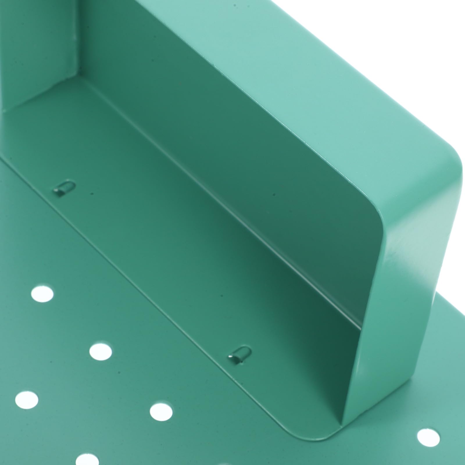 SHINEOFI Estante Organizador Pequeño para Tablero Perforado de Pared, Caja de Almacenamiento Verde Menta 4cm con Doble Gancho, Estante Colgante para Oficina y Manualidades