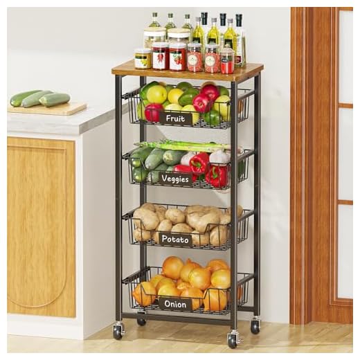 XYZLVSI Kitchen Storage Cart with Wheels
