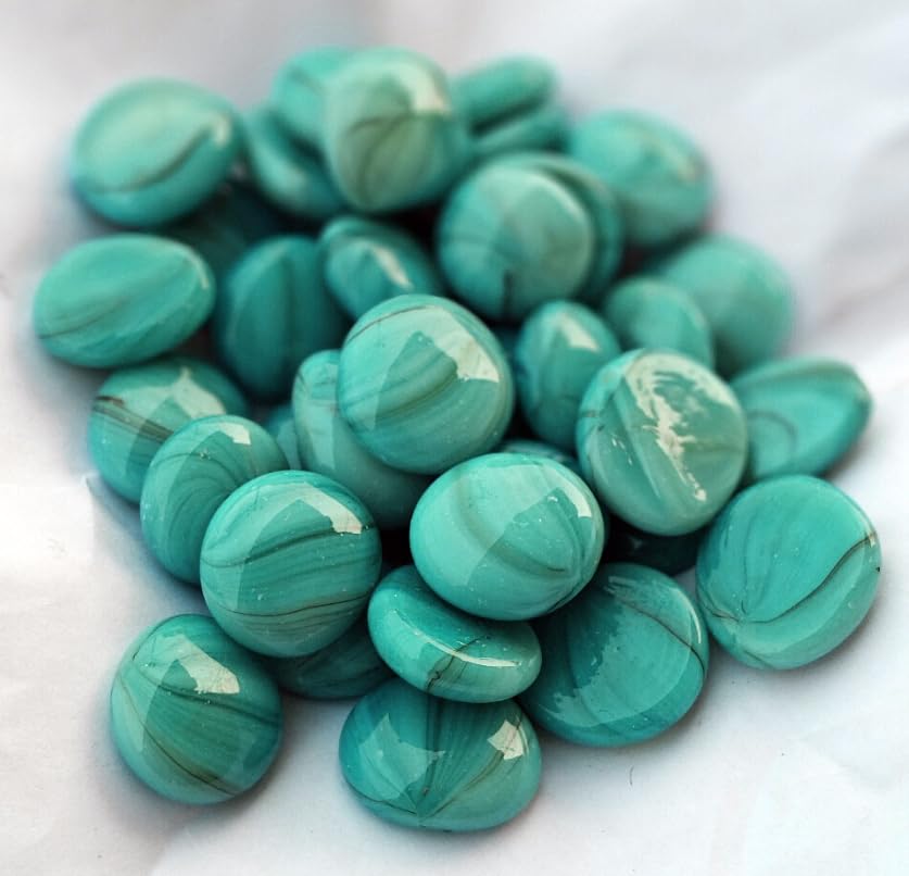 ZEINOO Milky Green Glass Gems Stones/Pebbles for Home & Garden Décor, Aquarium Décor, Vase Filler, Marble & Gravel Planted Substrate (Green, 450 gm) 1