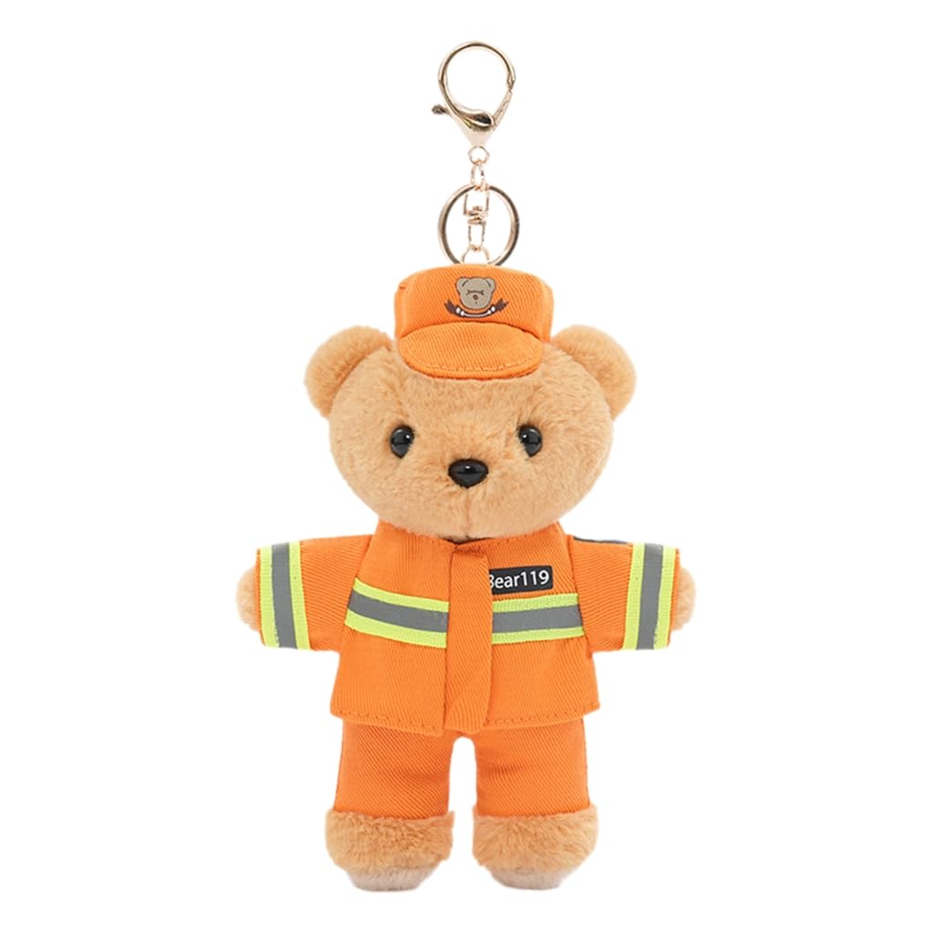 Elnwnnkc Polices Bear Keychain Charm Unique Polices Bear Chain Soft Plush Keyrings Bag Decoration for Everyday