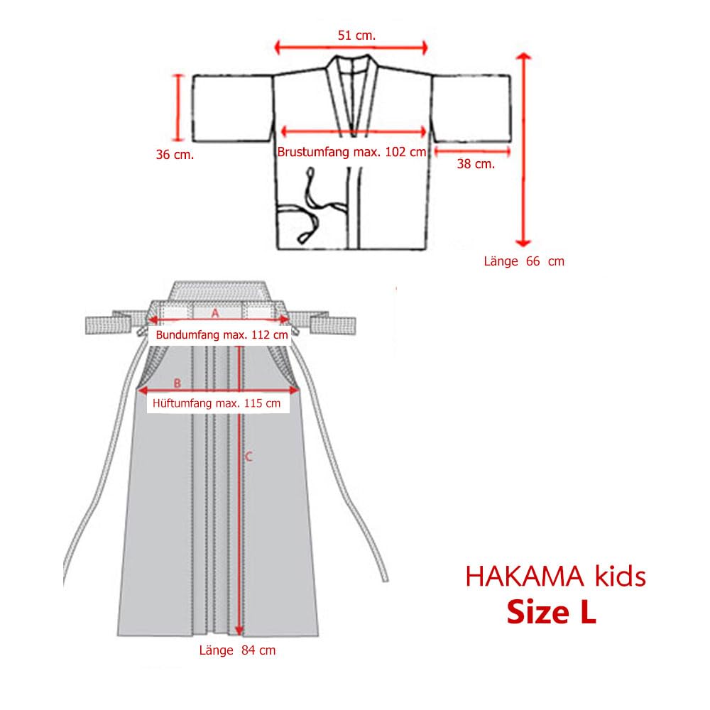 Traditionelles japanisches Kinder Samurai Kostüm Kimono Set Kendo Gi Shirt + Hakama Hose für Jungen und Mädchen aus Baumwolle
