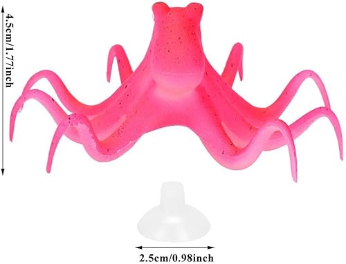 Miniatura 2 de Decoración de pulpo para acuario, adorno de pulpo fluorescente de pez, pulpo de simulación de silicona artificial, pulpo con ventosa, azul