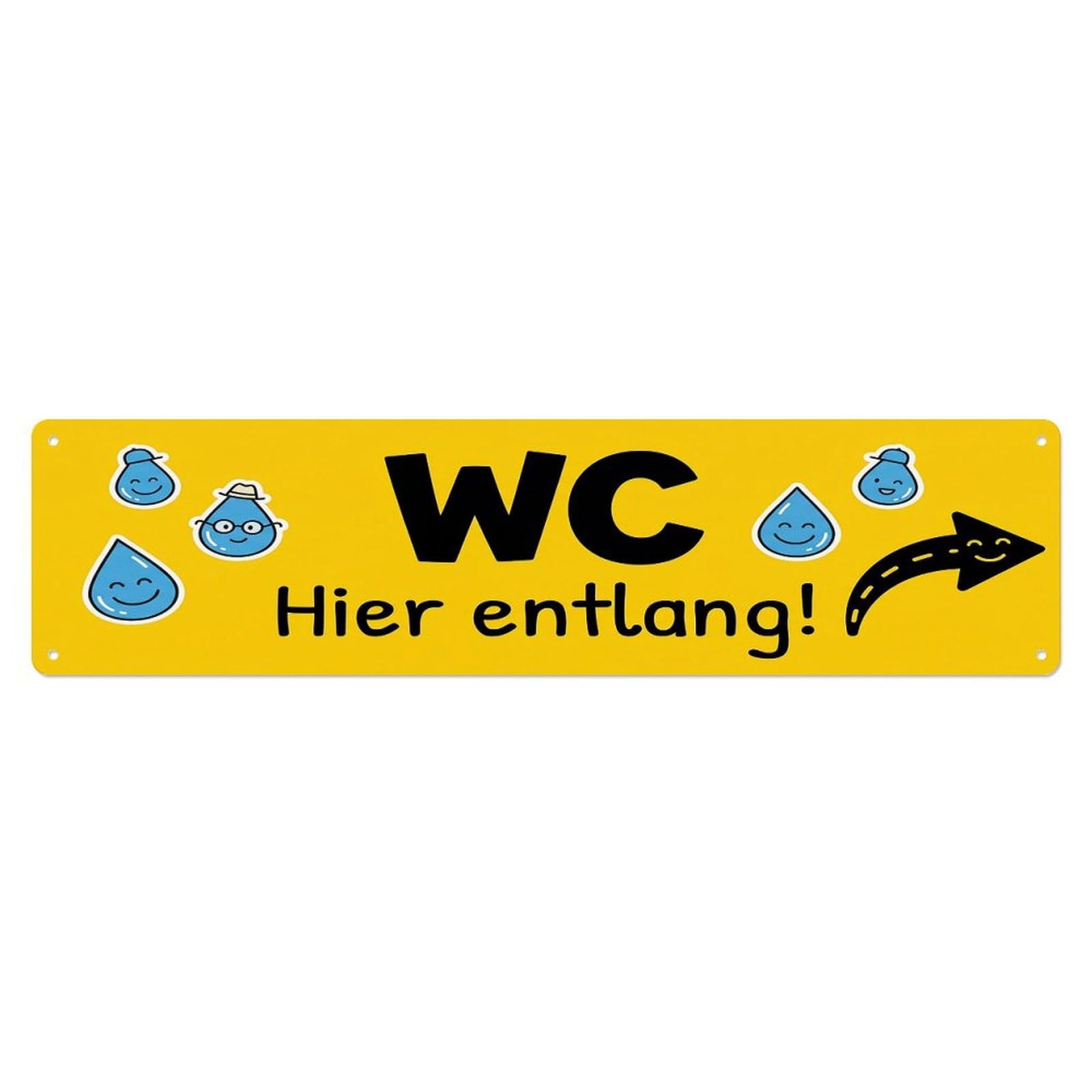 Humorous Playful Home Bathroom 2 Toilet(WC) Door Metal Tin Sign Plaque Wall Decor for Cafe, Club Bar, Office, Home Garden Metal Poster 4x16Inch
