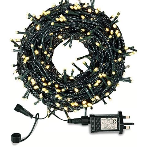 Outdoor Fairy Lights Mains Powered, LED Fairy Lights Outdoor, Shineled 30M 300LEDs 8 Modes Garden Decorative Lights for Christmas Tree, Patio, Garden, Home, Wedding, Party Outdoor, Indoor (Warm White) Cover