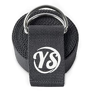 Yoga Studio Yoga Strap for Stretching, 2.5m (8.2ft) Extra Long Durable Organic Cotton Adjustable D-Ring Yoga Belt – Improving Flexibility, Exercise, Pilates, Dance, Workout, Gym, Physical Therapy
