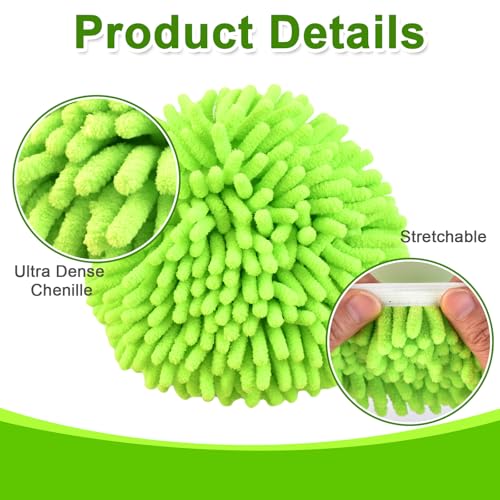 Image of Mop Replace Head for O Cedar, Spin Mop Heads Replacements for Ocedar RinseClean 2 Tank Spin Mop, Chenille Duster for Ocedar Mop Include 3 Pack Microfiber Chenille Mop Pad for Ocedar Spin Mop