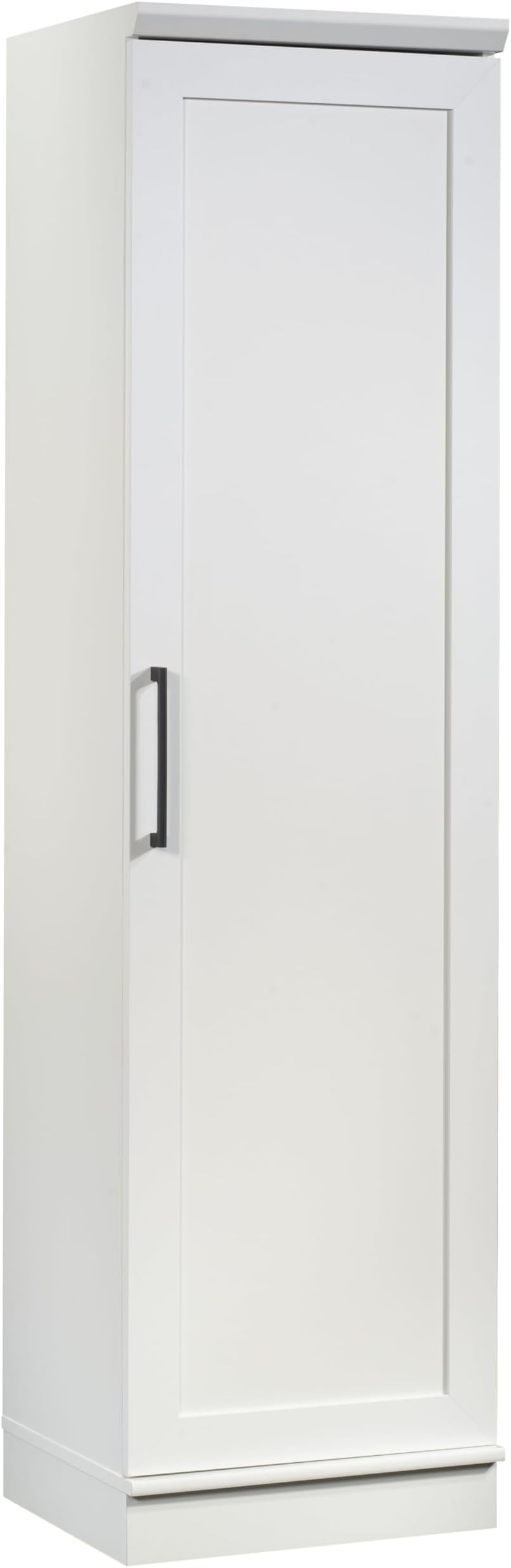 HomePlus Narrow Pantry Storage Cabinet Slim Single Door with Adjustable Shelves, Kitchen Storage Cabinet, in Soft White