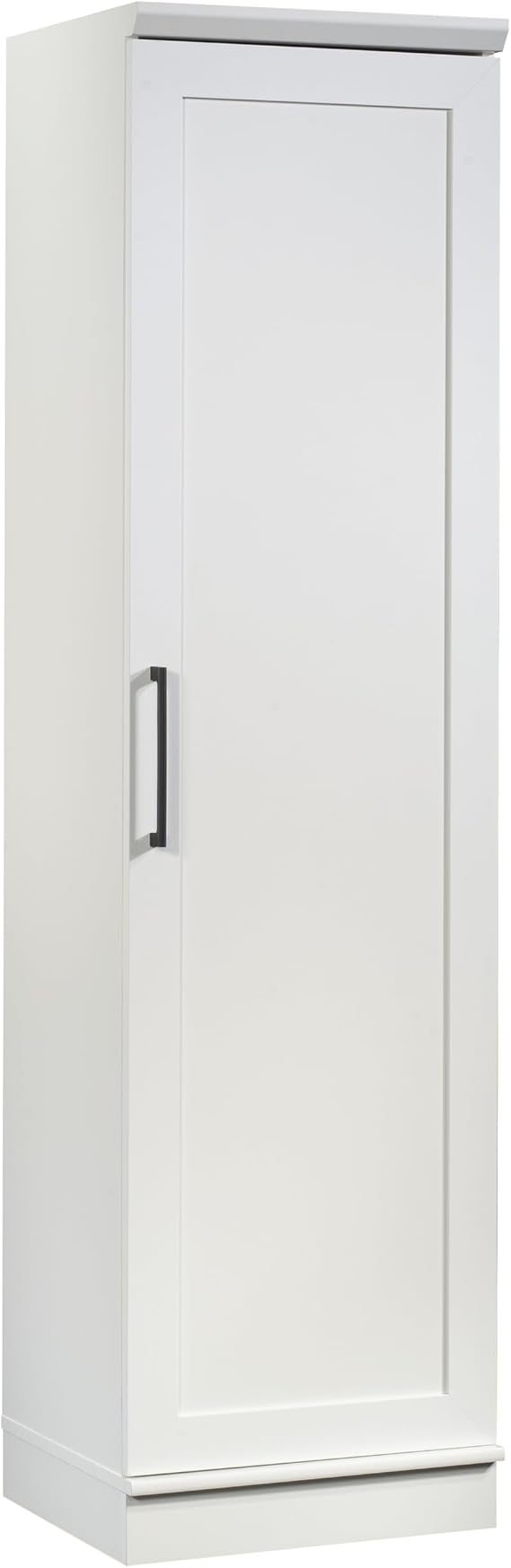 Sauder HomePlus Narrow Pantry Storage Cabinet Slim Single Door with Adjustable Shelves, Kitchen Laundry Bathroom Storage Cabinet, in Soft White