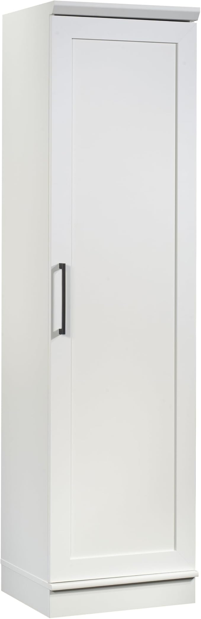 Sauder HomePlus Narrow Pantry Storage Cabinet Slim Single Door with Adjustable Shelves, Kitchen Storage Cabinet, in Soft White