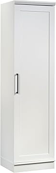 Sauder HomePlus Narrow Pantry Storage Cabinet Slim Single Door with Adjustable Shelves, Kitchen Storage Cabinet, in Soft White