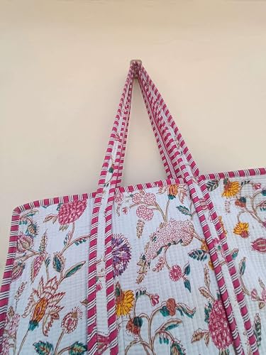 Image of Women's 100% Cotton Lightweight Shoulder Tote Bag with Interior Poeckt Casual Handbag for Women