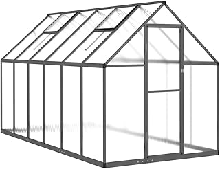 Invernadero con marco de base, color antracita, 334 x 169 x 195 cm, aluminio, 3266328