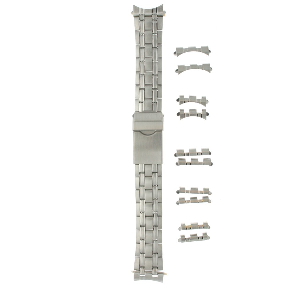 Tech Swiss Watch Band Stainless Steel Metal Adjustable Fits 18-22 millimeters End Pieces