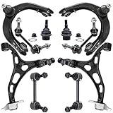 Detroit Axle - Front 10pc Suspension Kit for Jeep 2011-2015 Grand Cherokee Dodge Durango, 4 Control Arms 2 Lower Ball Joints 4 Front & Rear Sway Bars Replacement
