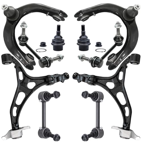 Detroit Axle - Front 10pc Suspension Kit for Jeep 2011-2015 Grand Cherokee Dodge Durango, 4 Control Arms 2 Lower Ball Joints 4 Front & Rear Sway Bars Replacement