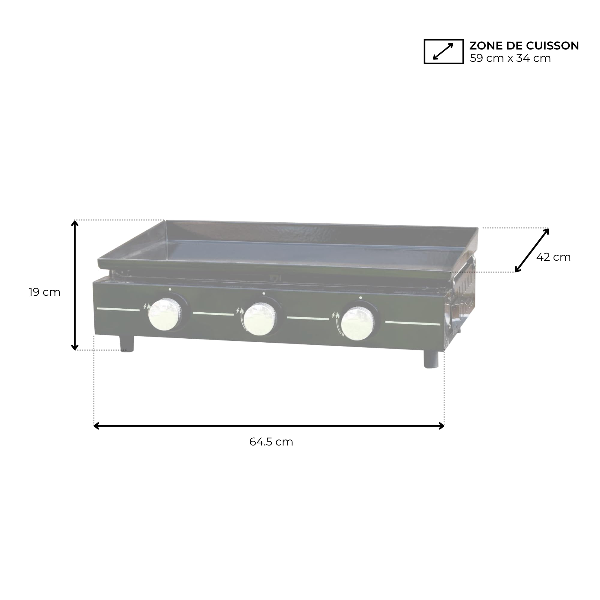 Cook’in Garden - Plancha Gaz Extérieur, 3 Brûleurs pour 10 Personnes, Plaque en Acier Émaillé Antiadhésif, Bac Récupérateur de Graisse Amovible, Idéal Terrasse et Jardin