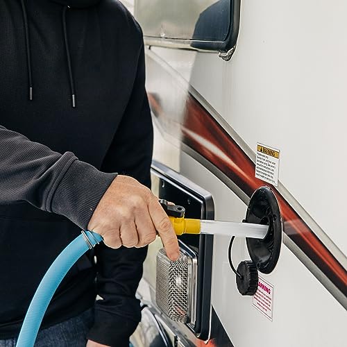 Image of Camco RV Water Tank Filler with Shutoff Valve - Quickly and Efficiently Helps Fill Your Water Tank and Eliminate Line Backflow - Features a 5 /8 inch Tube (40003) (Pack of 6)