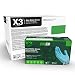Ammex X3D Xtreme Blue Nitrile Glove, Latex Free, Disposable, Powder Free, Large (Case of 2000)