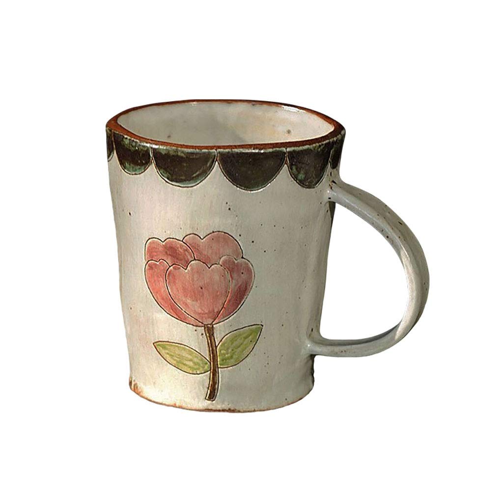 Pot à Lait en céramique de Fleur Peinte à la Main, pichet à Sauce Domestique Portable pour café, Lait et thé (Gris) (Gris)