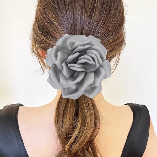 Image of Flower Brooch Pins for Women 5.5in Lapel Pins Large Rose Floral Brooches Dainty Satin Fabric Brooches Rose Flower Hair Clips Wedding Party Dance Clothes Accessories Jewelry