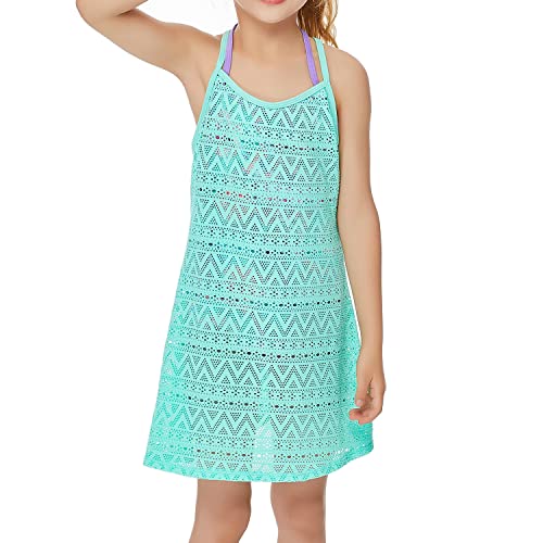 CinCili Girls Swim Cover Ups Beach Crochet Mesh Crossback Swimsuits Cover Up Dress for Girls 4-12 Years4
