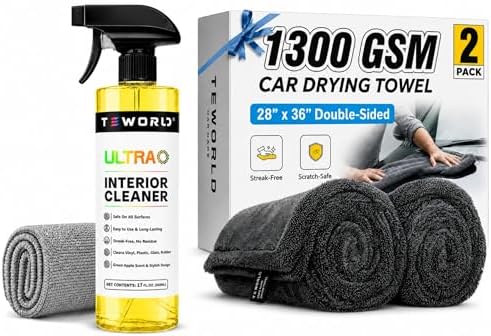 Tesla Interior Cleaner & 2 Pack Car Drying Towel Bundle