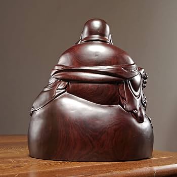 Amazon.co.jp: 七福神 置物 布袋 高級天然 黒檀 布袋様 置物 金