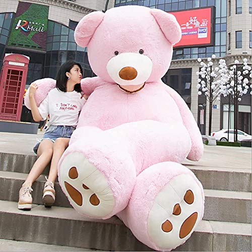 Osito Gigante de Peluche (130 cm a 340 cm) 5 Colores Disponibles (Beige - Gris - Marrón - Blanco - Rosa) Enorme Osito de Peluche (Rosa, 200 cm)