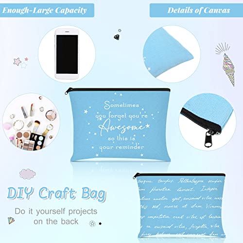 Sieral 24 Pcs Inspirational Makeup Bag Appreciation Christmas Teacher Gift for Women You're Awesome Cosmetic Bags Employee Motivational Gifts for Coworkers Team(Bright Color)3