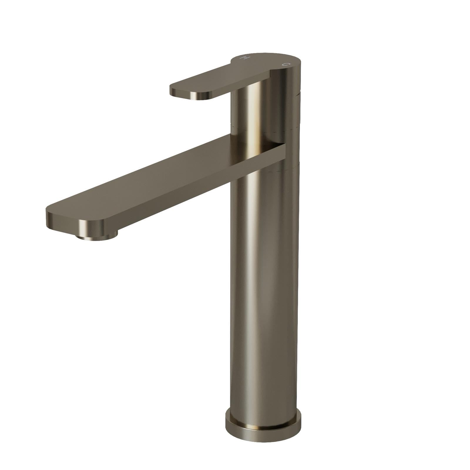 B&Q -  Lx389Bs Brushed Steel Single Lever Pillar Kitchen Tap With Swivel Spout