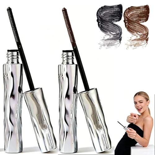 Dulhantocosh Waterproof Fiber Mascara-Volume&Length Without Clumping for Dramatic Moments Tubular Curling Natural And Non-Smudged Define Lift Lock for Daily Makeup (Black+Brown)