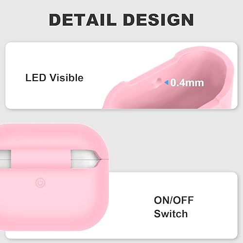 Vista 10 de Funda compatible con AirPods de tercera generación, accesorios de protección de silicona con llavero y kit de limpiador para mujeres y hombres, LED