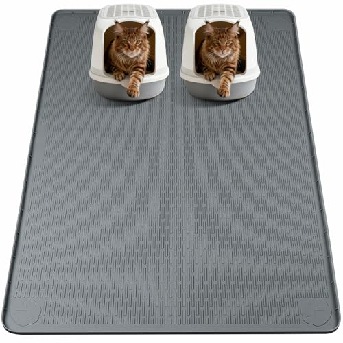 Silicone cat litter mat 57x40 large waterproof soft on paws