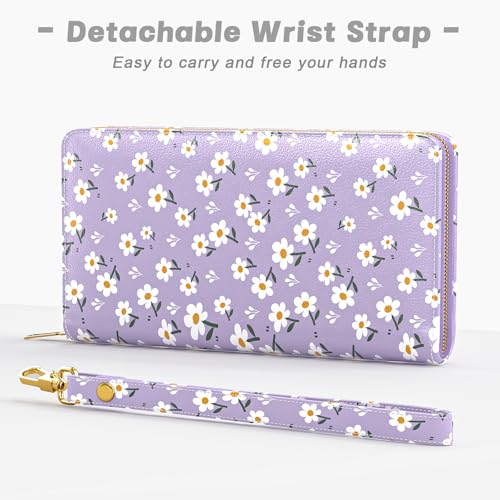 Image of Aiawoxc Womens Wallet, RFID Wristlet Wallets for Women, Ladies Clutch Purses, Large Travel Card Holder with Phone Holder | RFID