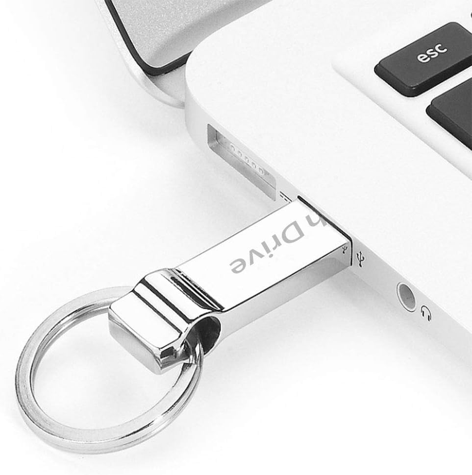 USB Flash Drive 512gb Hterepi USB 2.0 PC Memory Stick Thumb Waterproof Storage Backup Pen with Keychain - Silver