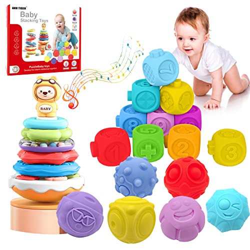Baby Stacking Toys 18+ Months Montessori Sensory Development Teething Toys Set For Babies Early Educational Colorful Stacking Building Blocks For Toddlers Infant Gifts For Boys And Girls Learning Toy #TOP6