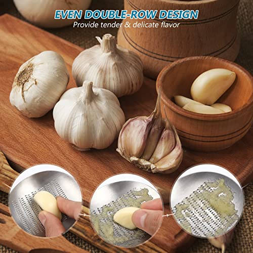 Cabilock 2Pcs Stainless Steel Garlic Ginger Garlic Presses Grinders Fruits Root Vegetable Grater Grinder Spoon Cheese Crushers Wasabi Grinding Tools #TOP4