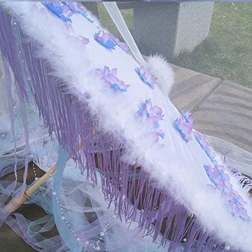 Paraguas paraguas Hanfu accesorios de cinta con borla para restaurar trajes antiguos 4