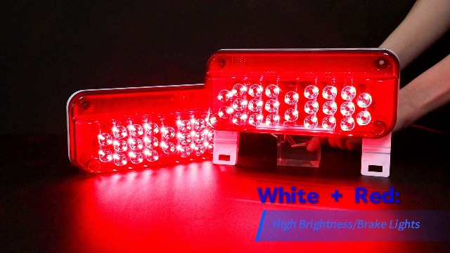VINAUO LED Trailer Tail Lights - 12V RV Camper Brake Stop Turn Lights, IP67 Waterproof, Surface Mount