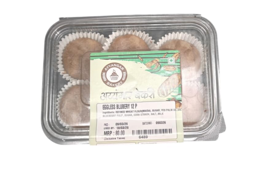Ayyangar Bakery Eggless Blueberry Cake 250g | Soft & Moist Fresh Bakery Cake with Real Blueberry Flavor | Ready-to-Eat Dessert Snack for Tea Time & Gifting-image-2
