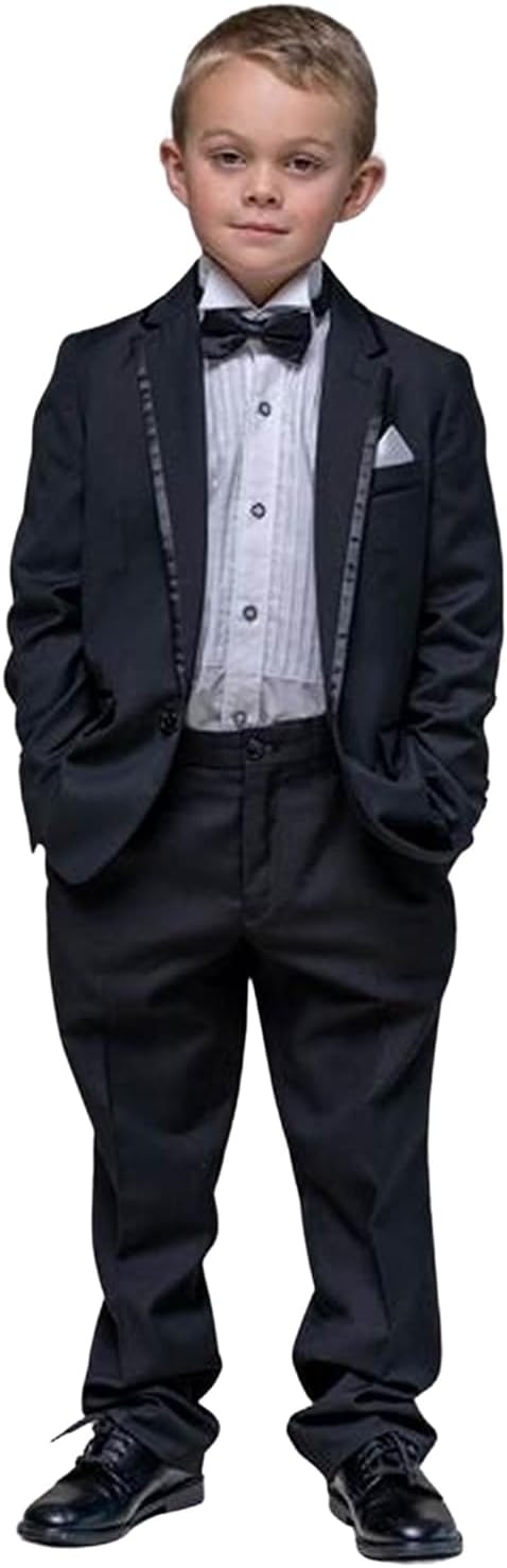 Boys' Suit Two Pieces Notch Lapel Jacket and Pants Wedding Dinner Tuxedos for Uniform