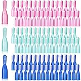 Mifoci 100 Pcs Finger Toothbrushes for Prison Bulk Adults Portable Colorful Short Handle Toothbrush Set Mini Oral Cleaning Brush for Travel, Prison and Mental Institutions Safe Use, Pink, Blue, Green