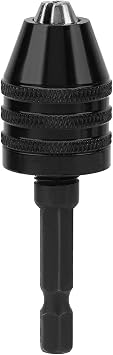 Drill Chuck, Drill Chuck Adapter, 0.3-6.5mm 1/4 Keyless Drill Chuck, Quick Connect for Mini Electric Impact Driver Drill