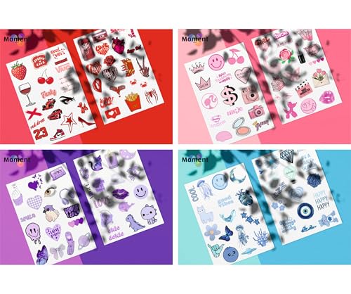 Image of 140+ Pcs Vibrant Aesthetic Color Vinyl Stickers - Full Mood | Waterproof, Laminated, Reusable, Self-Adhesive Stickers for Laptop, Phone, Diary, Scrapbook, Journal, Gift Box, Aesthetic Room Decor