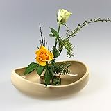 ikebana schale Organische Form Ikebanaschale Mame, oval, beige